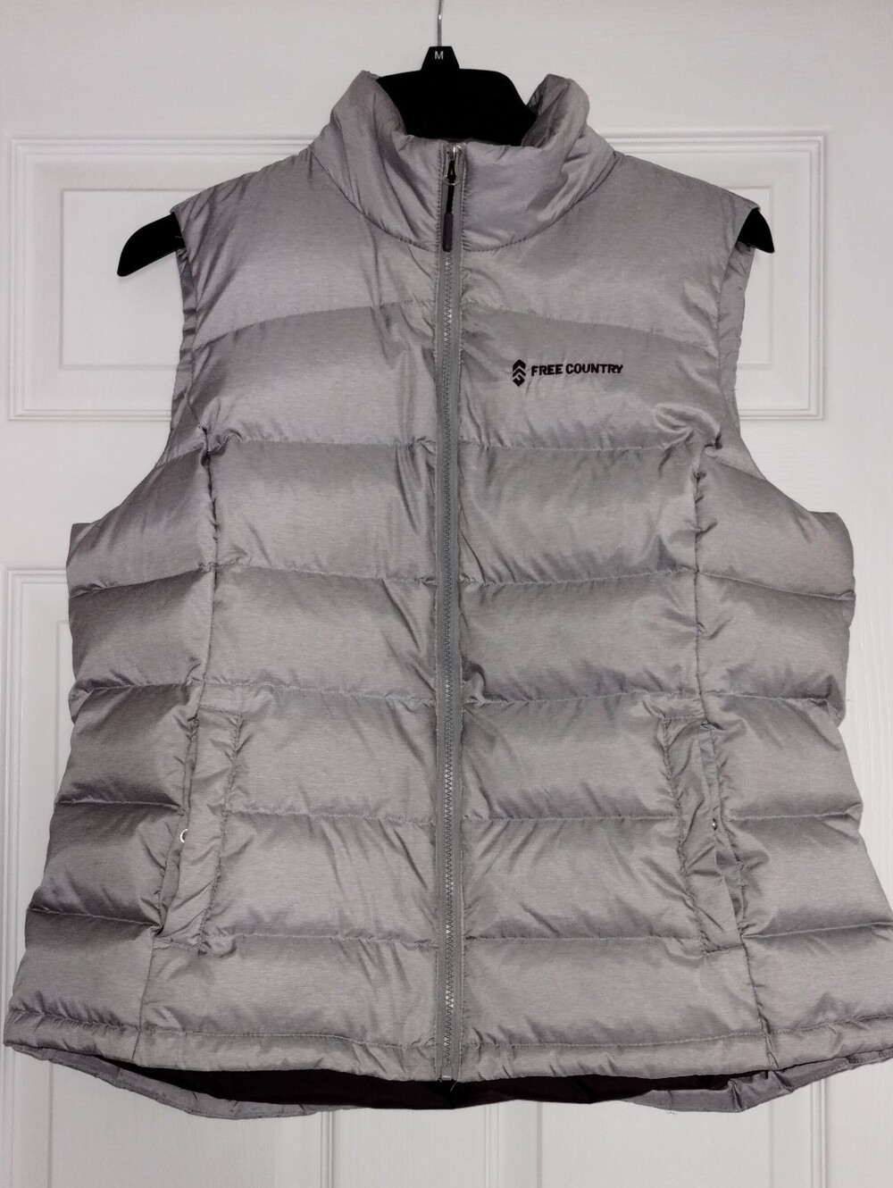 Free Country Light Silver Quilted Down Puffer Vest